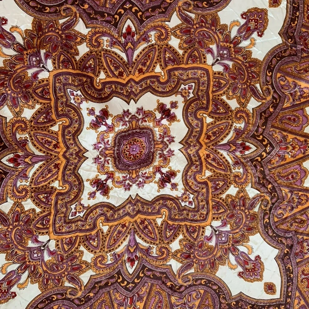 Colorful Paisley Silk Scarf